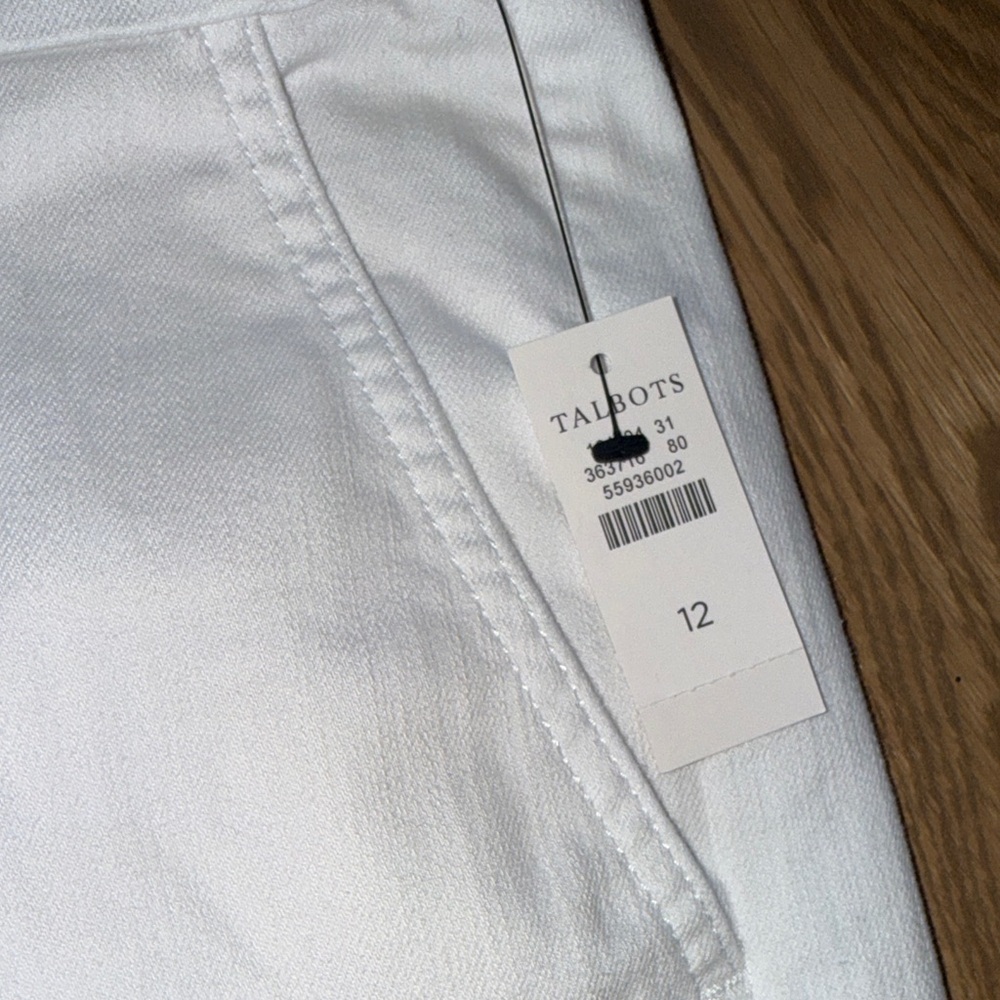 Talbots White Wide Leg Denim NWT - Picture 4 of 6